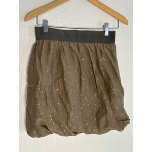 J. Crew Olive Green Bubble Mini Skirt Fairy Grunge Indie Sequin Y2K Silk Blend